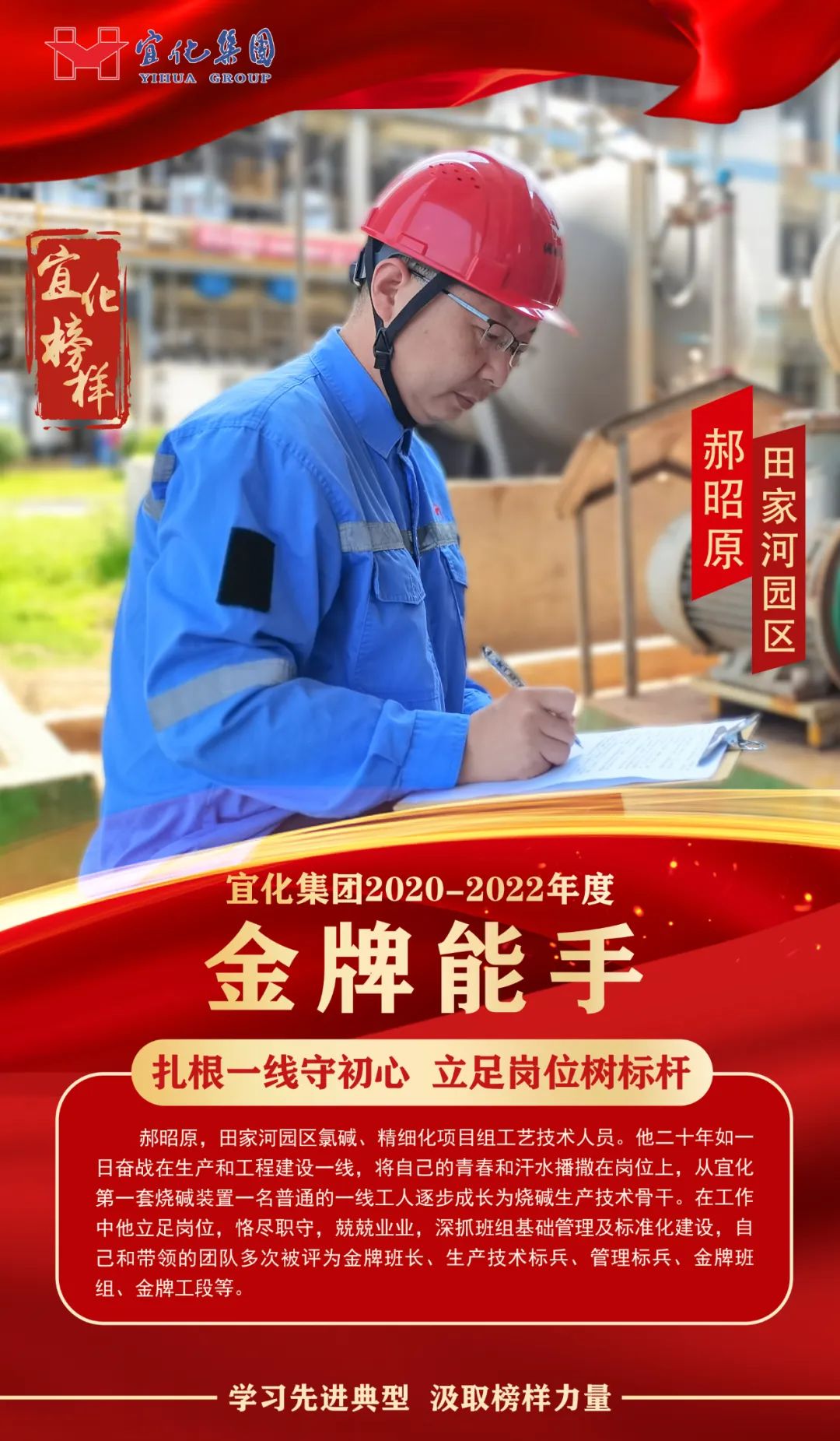【宜化榜樣】金牌能手郝昭原：扎根一線守初心，立足崗位樹標(biāo)桿