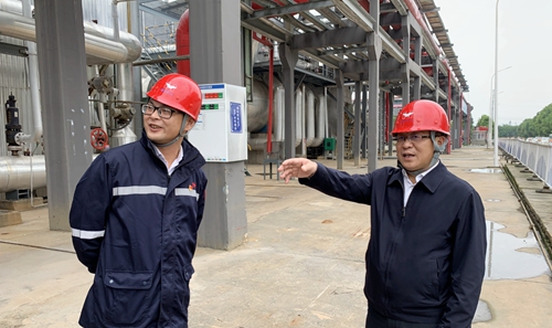 王大真到松滋肥業(yè)、楚星公司和宜化新材料現(xiàn)場(chǎng)辦公